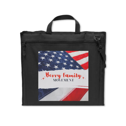 Patriotic 'Berry Family Movement' Stadium Seat – Foldable Stadium Chair with American Flag Design