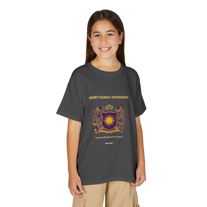 Youth Crest T‑Shirt — "Every Family Membership" Gold & Purple Emblem