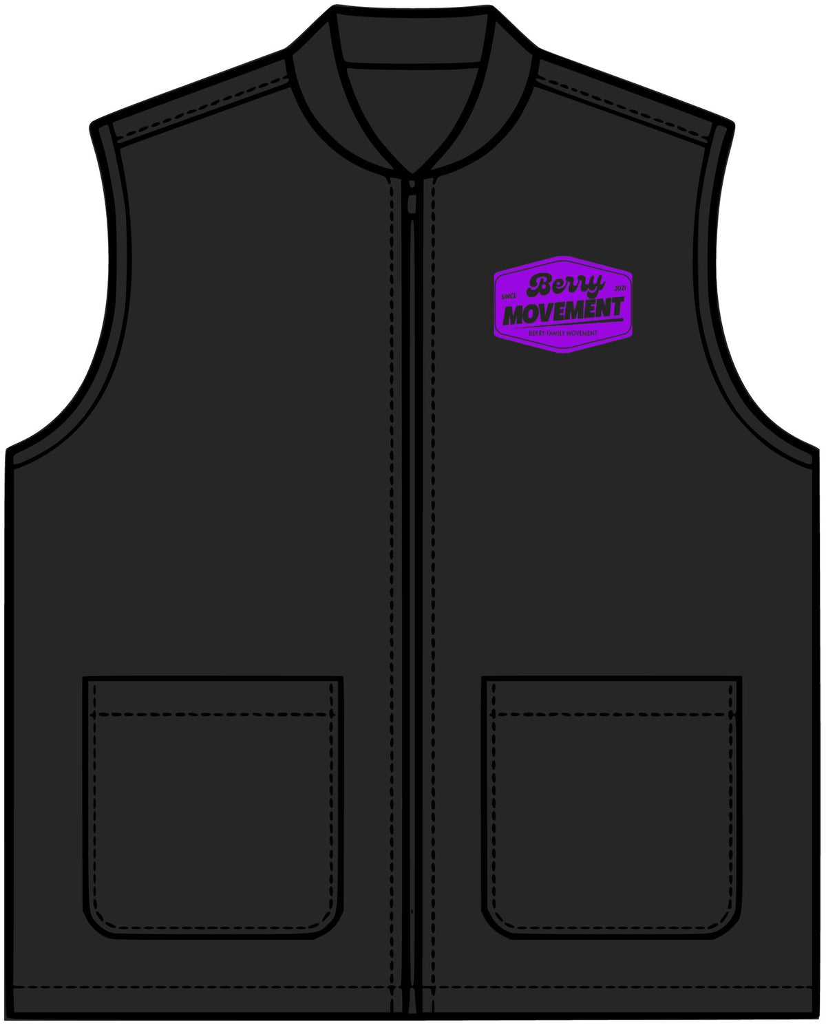 Brown Canvas Work Vest with 'Get Up Movement' Patch — Durable Utility Vest