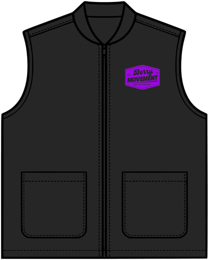 Brown Canvas Work Vest with 'Get Up Movement' Patch — Durable Utility Vest
