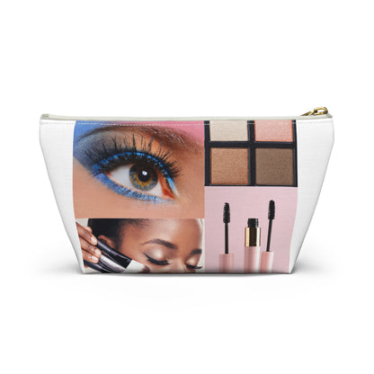 Prayerful Black Girl Accessory Pouch — Floral T-Bottom Makeup Bag