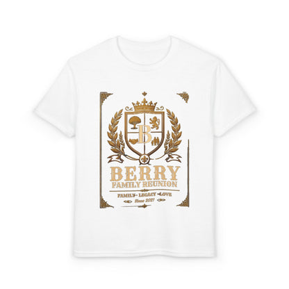Youth Crest T-Shirt — "Berry" Vintage Family Coat of Arms Design
