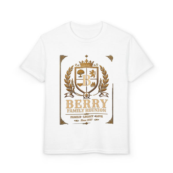 Youth Crest T-Shirt — "Berry" Vintage Family Coat of Arms Design