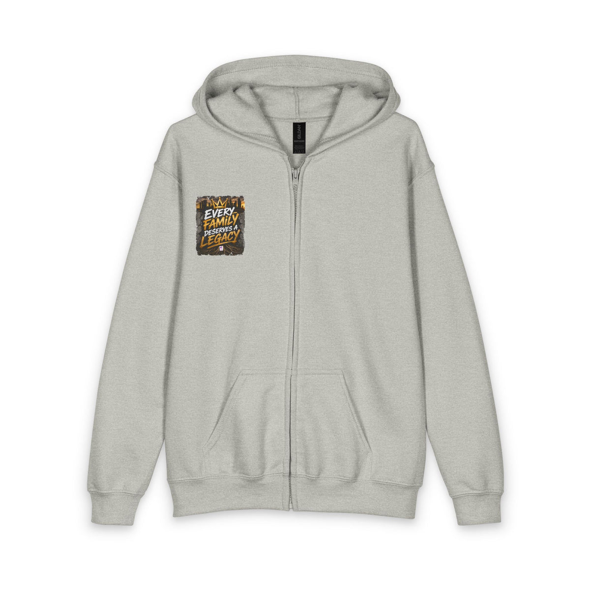 Berry Crest Youth Zip Hoodie — Gold Laurel Logo Jacket
