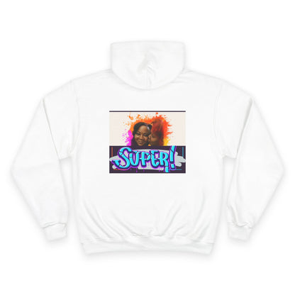 Champion Hoodie — 'Super!' Colorful Portrait Graphic Hoodie