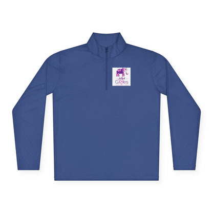 Quarter-Zip Pullover — Lavender Cat "Gives" Graphic
