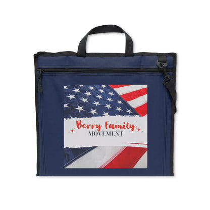Patriotic 'Berry Family Movement' Stadium Seat – Foldable Stadium Chair with American Flag Design