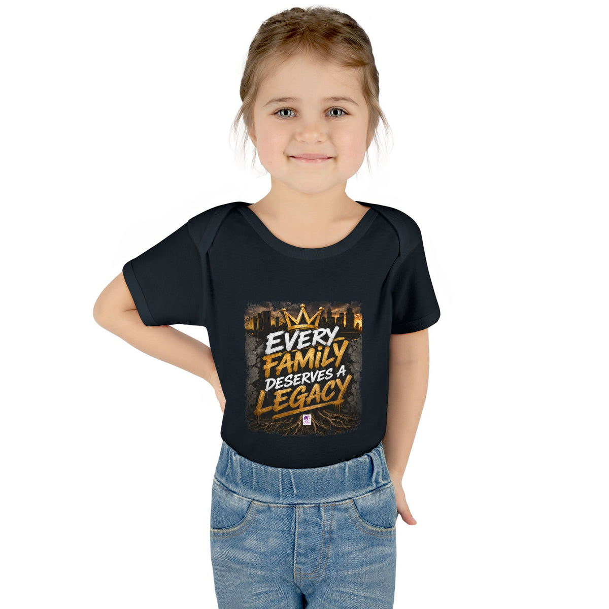 Baby Bodysuit — “Every Family Deserves a Legacy” Graphic Infant Onesie