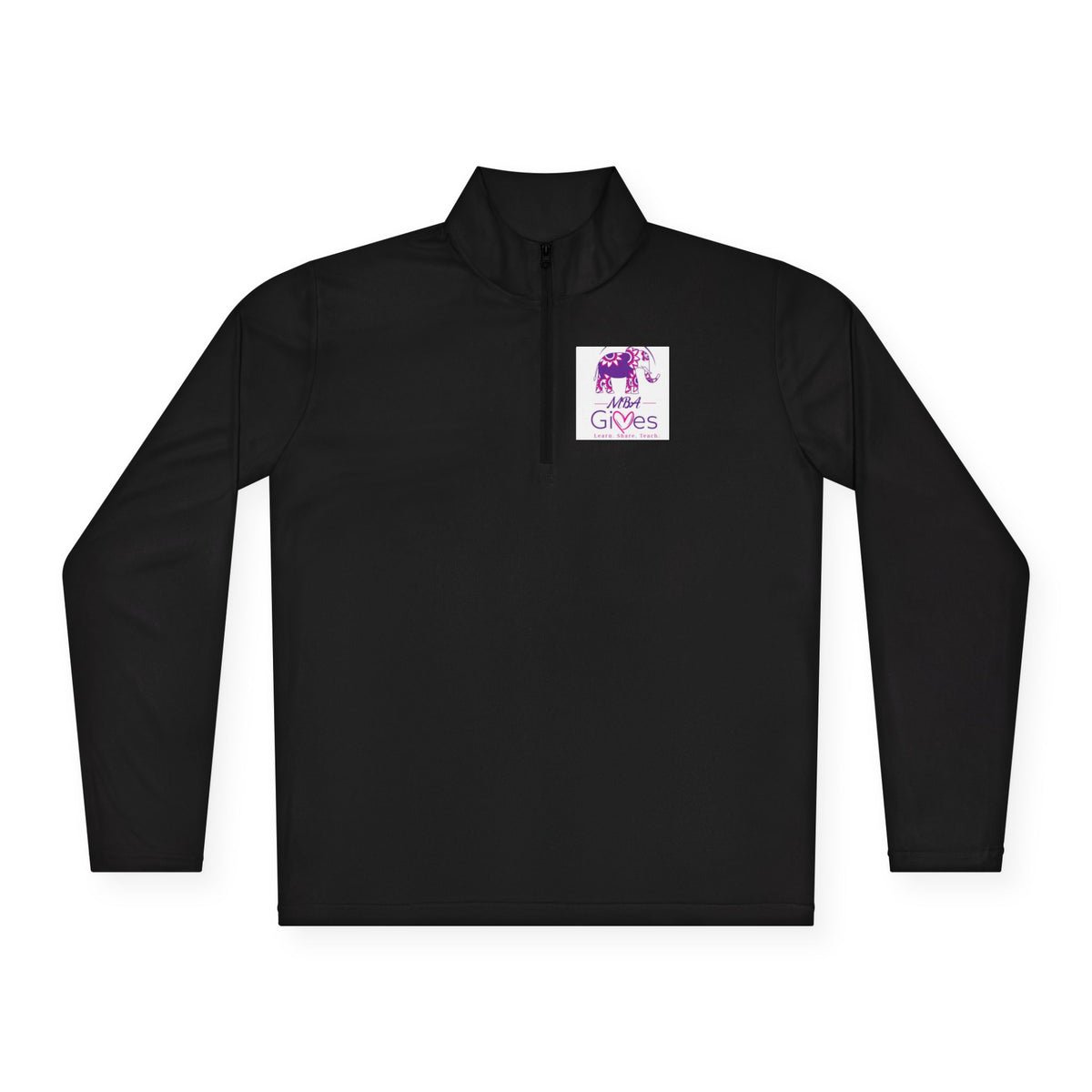 Quarter-Zip Pullover — Lavender Cat "Gives" Graphic