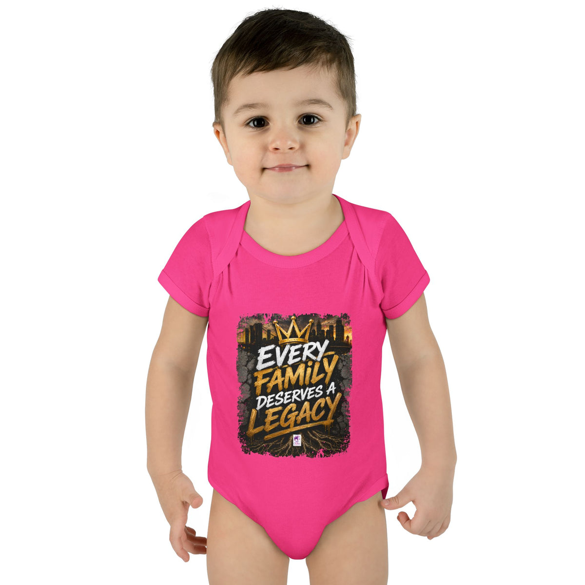 Baby Bodysuit — “Every Family Deserves a Legacy” Graphic Infant Onesie