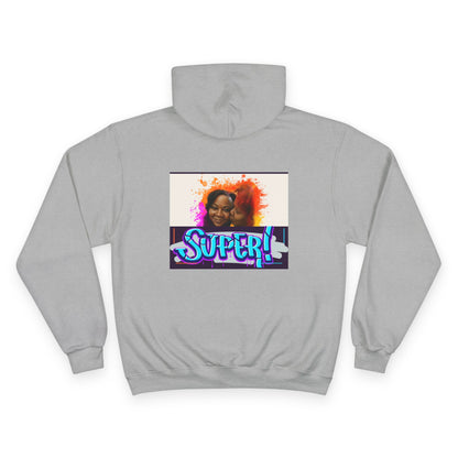 Champion Hoodie — 'Super!' Colorful Portrait Graphic Hoodie