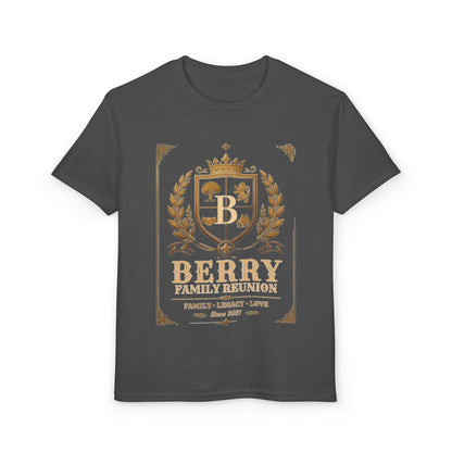 Youth Crest T-Shirt — "Berry" Vintage Family Coat of Arms Design