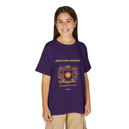 Youth Crest T‑Shirt — "Every Family Membership" Gold & Purple Emblem