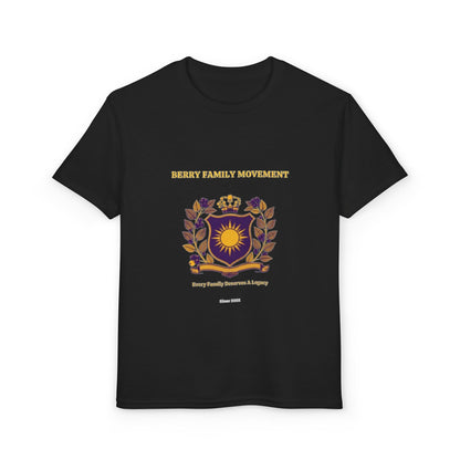 Youth Crest T‑Shirt — "Every Family Membership" Gold & Purple Emblem