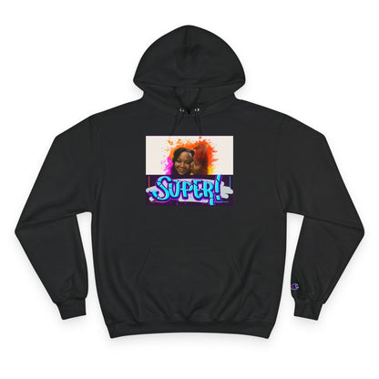 Champion Hoodie — 'Super!' Colorful Portrait Graphic Hoodie