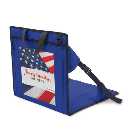 Patriotic 'Berry Family Movement' Stadium Seat – Foldable Stadium Chair with American Flag Design