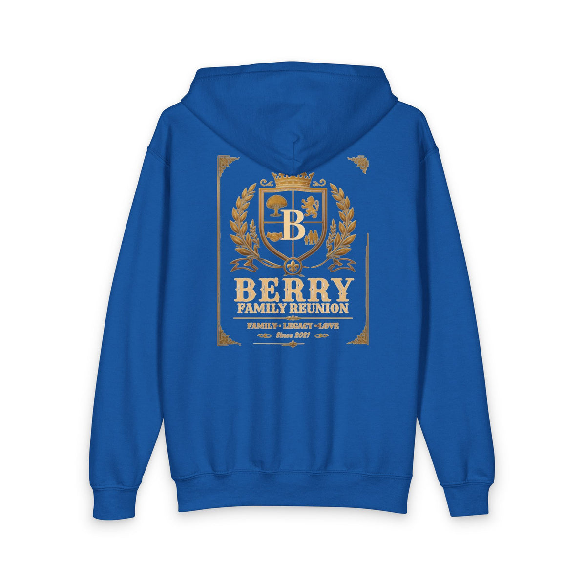 Berry Crest Youth Zip Hoodie — Gold Laurel Logo Jacket