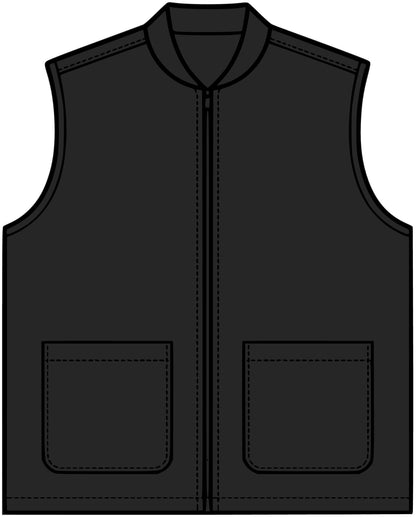 Brown Canvas Work Vest with 'Get Up Movement' Patch — Durable Utility Vest