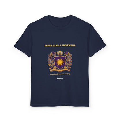 Youth Crest T‑Shirt — "Every Family Membership" Gold & Purple Emblem