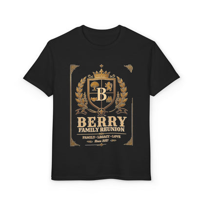 Youth Crest T-Shirt — "Berry" Vintage Family Coat of Arms Design