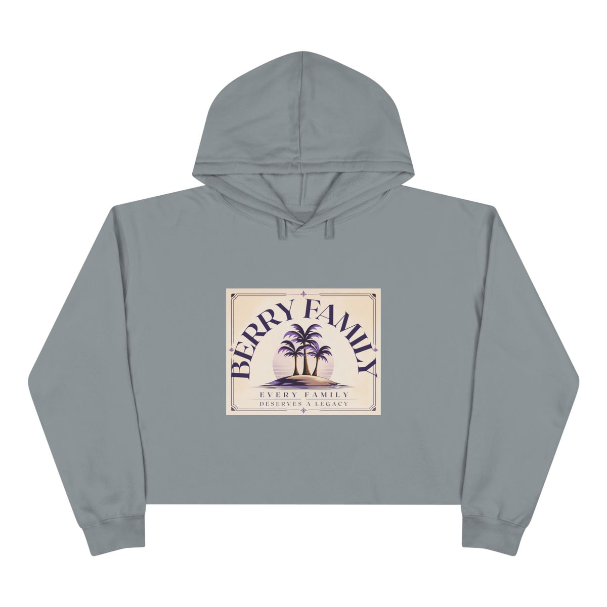 Berry Family Crop Hoodie — Vintage Palm Beach Logo Cropped Hoodie