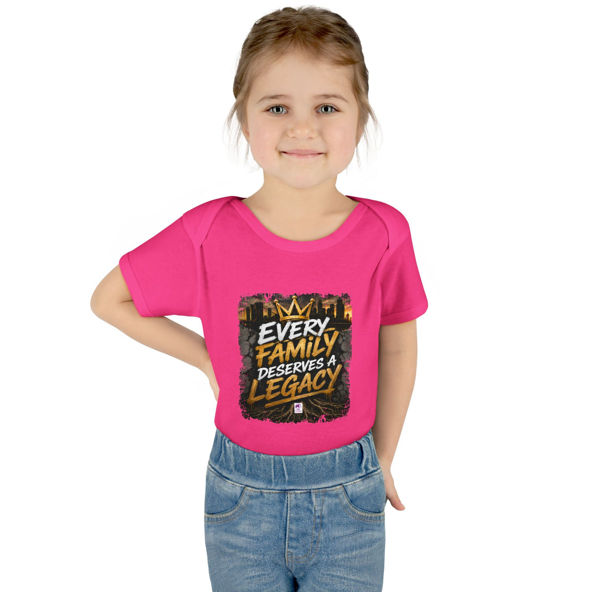 Baby Bodysuit — “Every Family Deserves a Legacy” Graphic Infant Onesie