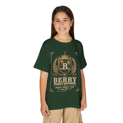 Youth Crest T-Shirt — "Berry" Vintage Family Coat of Arms Design