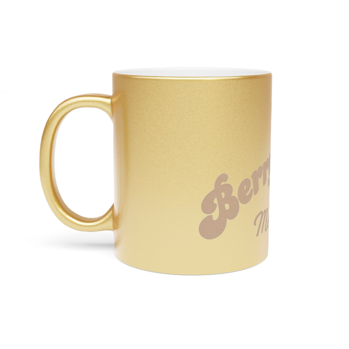Metallic Coffee Mug — "Berry Family Movement" Gold Script Design