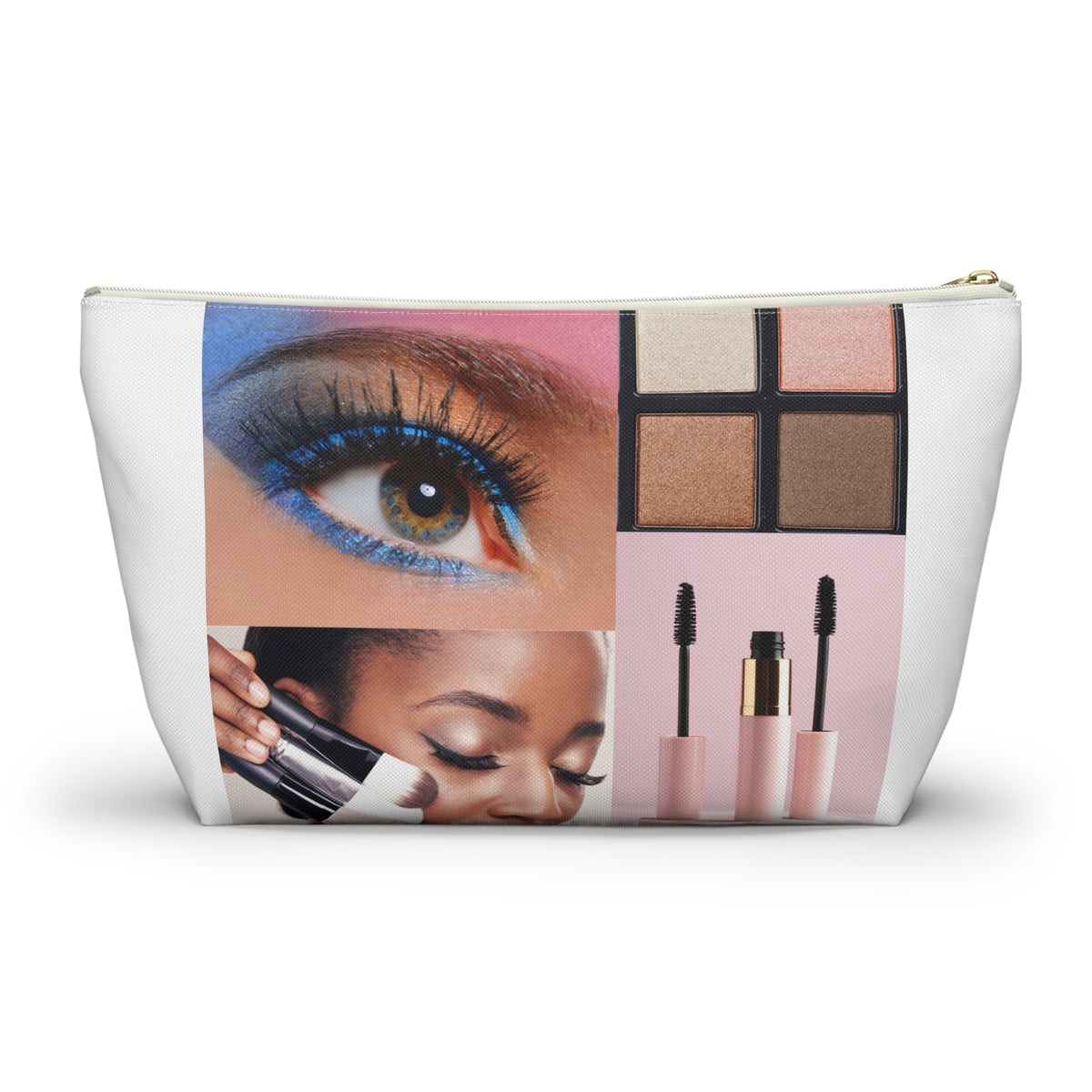 Prayerful Black Girl Accessory Pouch — Floral T-Bottom Makeup Bag