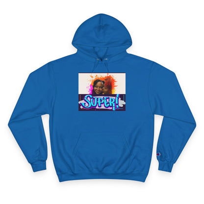 Champion Hoodie — 'Super!' Colorful Portrait Graphic Hoodie