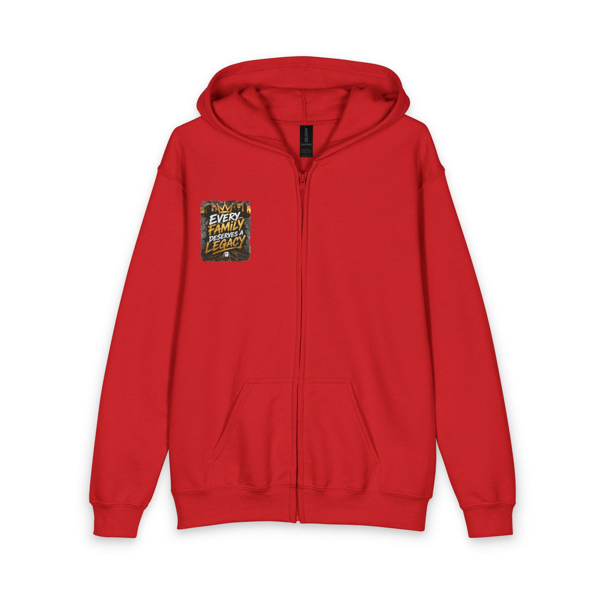 Berry Crest Youth Zip Hoodie — Gold Laurel Logo Jacket