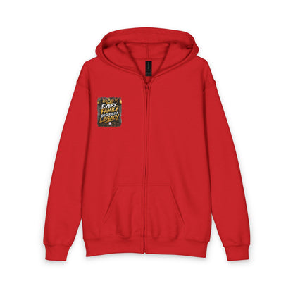 Berry Crest Youth Zip Hoodie — Gold Laurel Logo Jacket