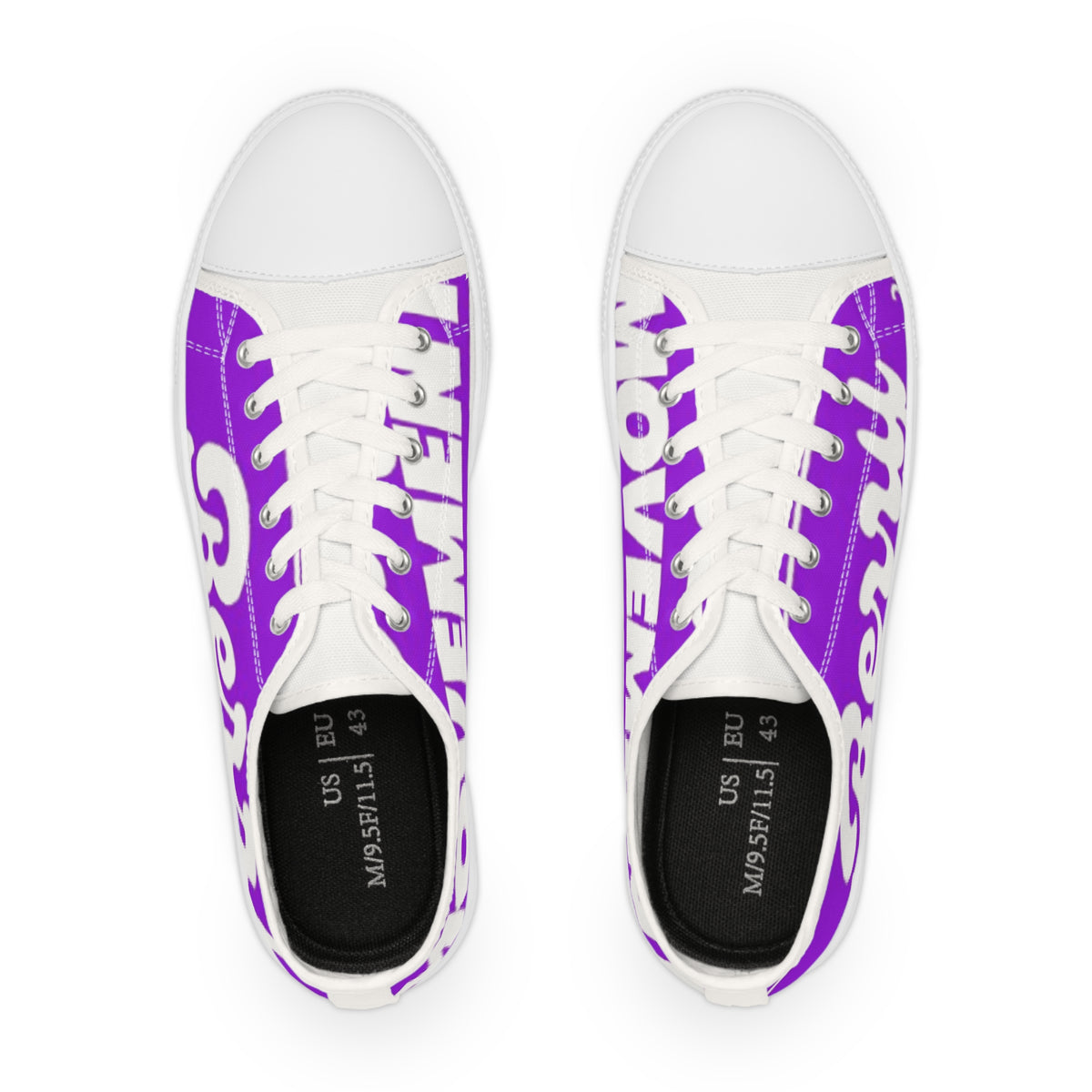 Purple Script Name Custom Men's Low Top Sneakers