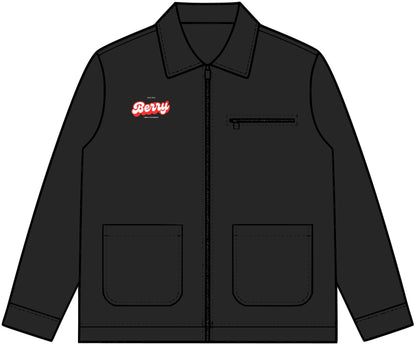 Canvas Heavy Jacket - Classic Brown Work Jacket with 'Berry' Chest Script
