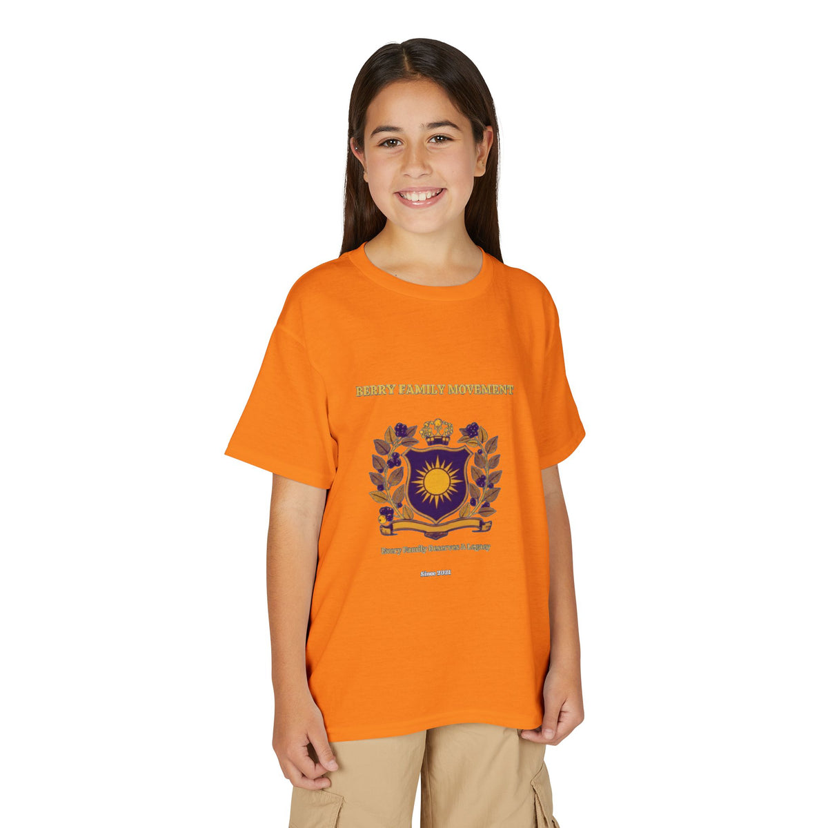 Youth Crest T‑Shirt — "Every Family Membership" Gold & Purple Emblem